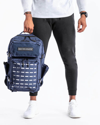 BUILT ATHLETES 45 LARGE NAVY & WHITE GYM BACKPACK image 1