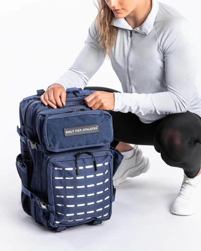 BUILT ATHLETES 45 LARGE NAVY & WHITE GYM BACKPACK image 2