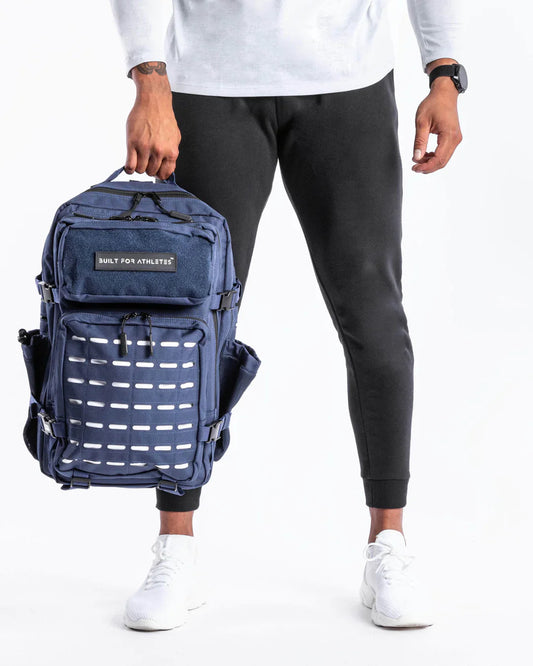 BUILT ATHLETES 45 LARGE NAVY & WHITE GYM BACKPACK image 0