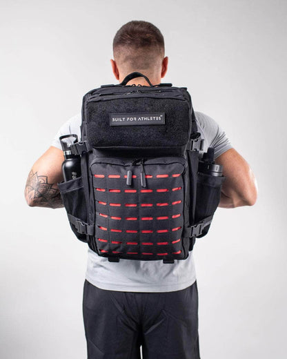 BUILT ATHLETES 45 LARGE BLACK & RED GYM BACKPACK image 4