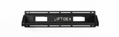 Black metal bracket with 'LIFTDEX' branding on a white background