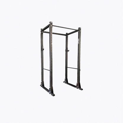 Liftdex Hulk Power Rack – heavy-duty black 11-gauge steel power cage with pull-up bar, J-hooks, and safety spotters for squats and bench press