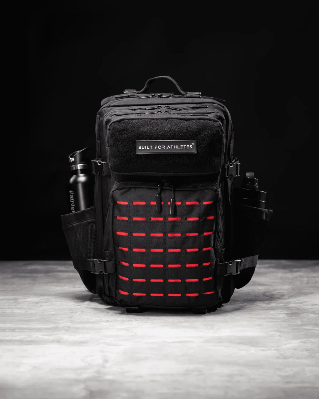 BUILT ATHLETES 45 LARGE BLACK & RED GYM BACKPACK image 3