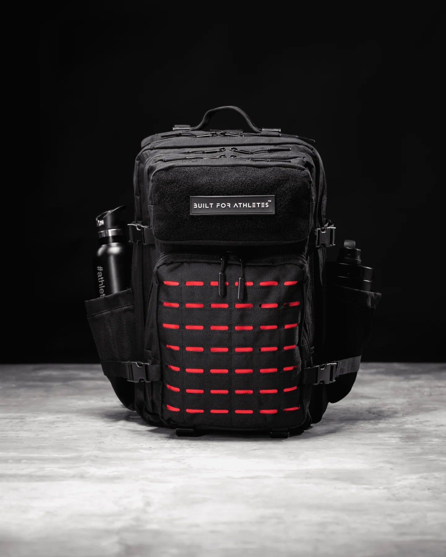 BUILT ATHLETES 45 LARGE BLACK & RED GYM BACKPACK image 3