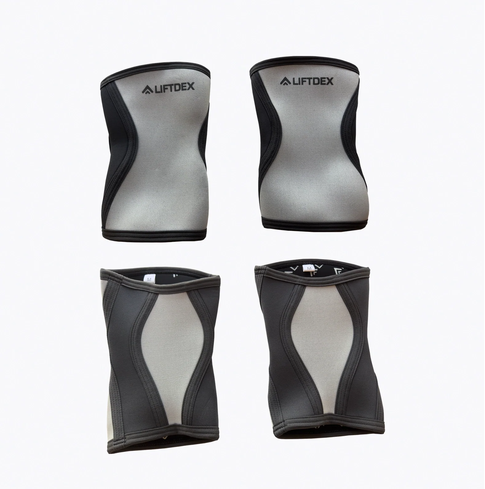 Knee Sleeves - Weightlifting Side-Dark Grey & Lite-Grey Front Knee Sleeve 5mm M image