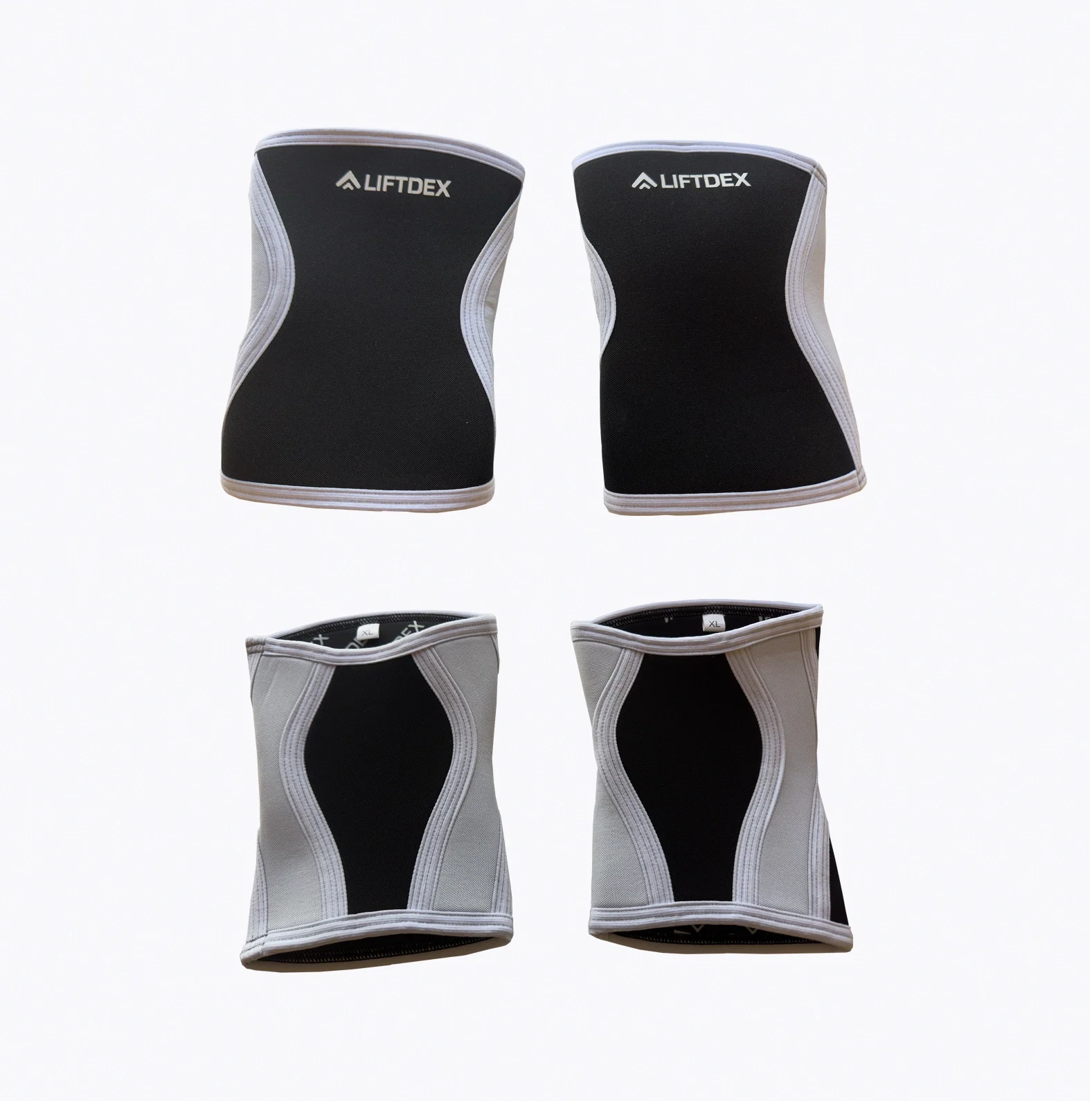Knee Sleeves - Weightlifting Side-White & Front-Black Knee Sleeve 7mm S image