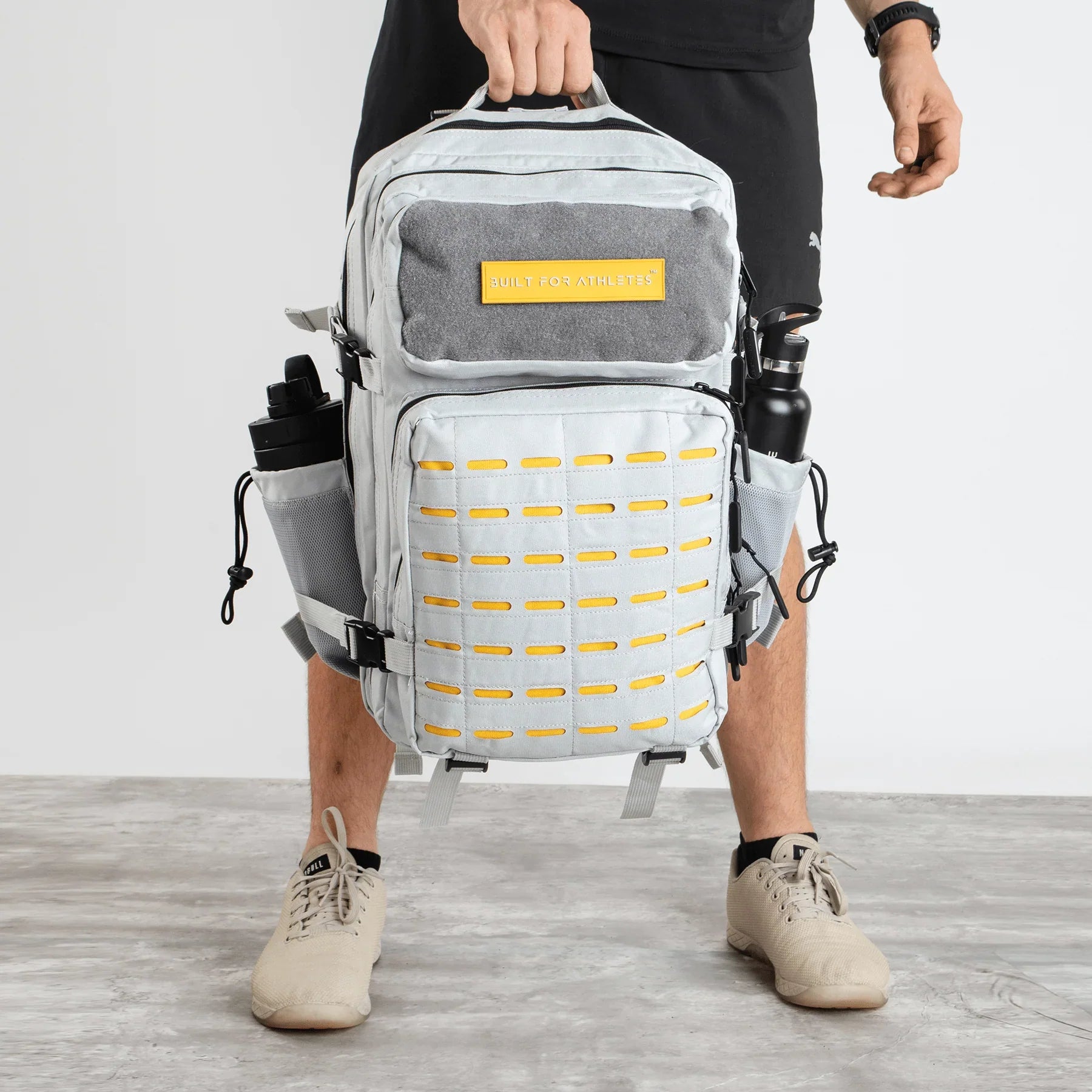 BUILT ATHLETES 47 LARGE GREY & YELLOW GYM BACKPACK