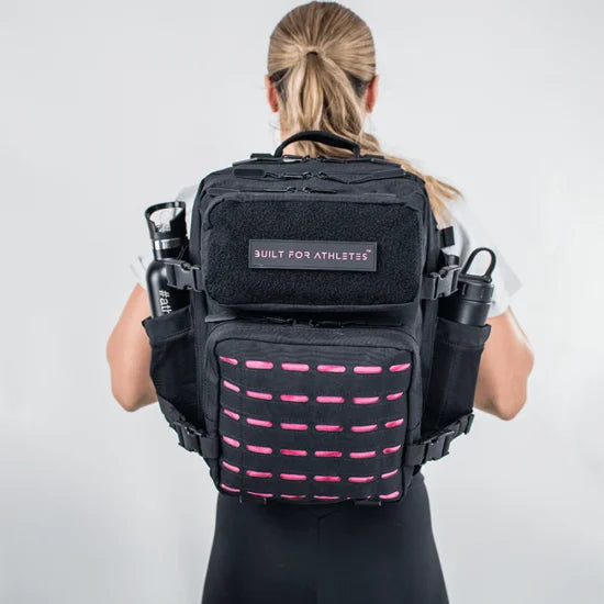 BUILT ATHLETES SMALL BLACK & PINK GYM BACKPACK