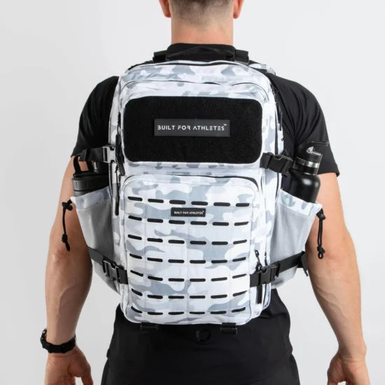 BUILT ATHLETES WHITE CAMO 45 LARGE BACKPACK