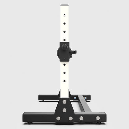 Black and white adjustable stand on a light gray background